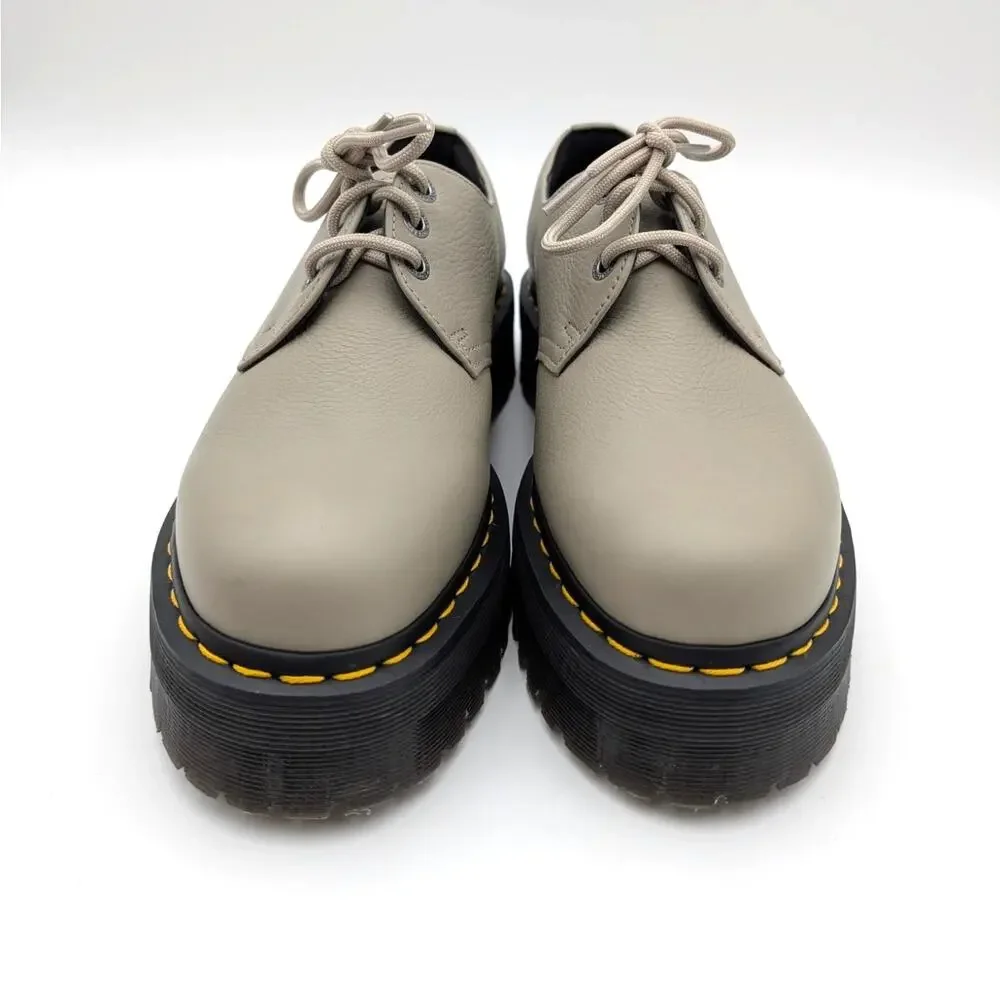 Dr. Martens 1461 Quad Platform Derby Shoes Unisex Vintage Taupe Size USW11/M10